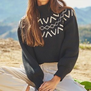 Varley (Anthropologie) Marcie Fairisle Sweater NWT SIZE S